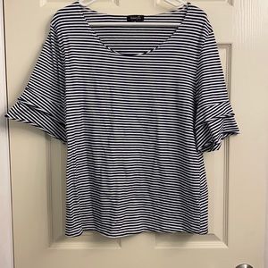 3/4 sleeve striped blouse